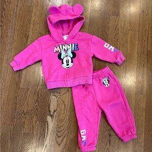 Baby Gap Pink Minnie Mouse Hoodie and Pants Set